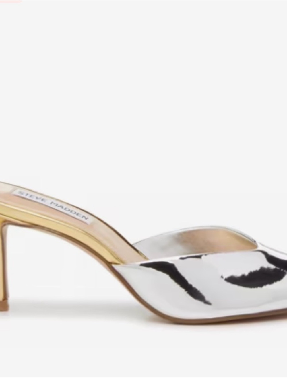 Steve Madden Silver and Gold Peep-Toe Mules - Picture 5 of 5